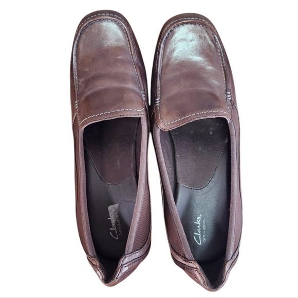 Clarks Bendables Brown Leather Loafer Pumps (11M) - Picture 6 of 9